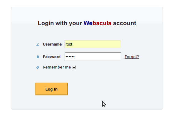 Login with your Webacula account